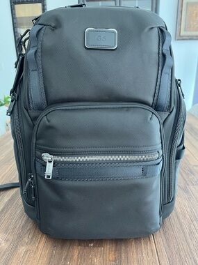 Tumi Alpha Bravo Black Men's Backpack with Front Zip Pocket (New- never used)